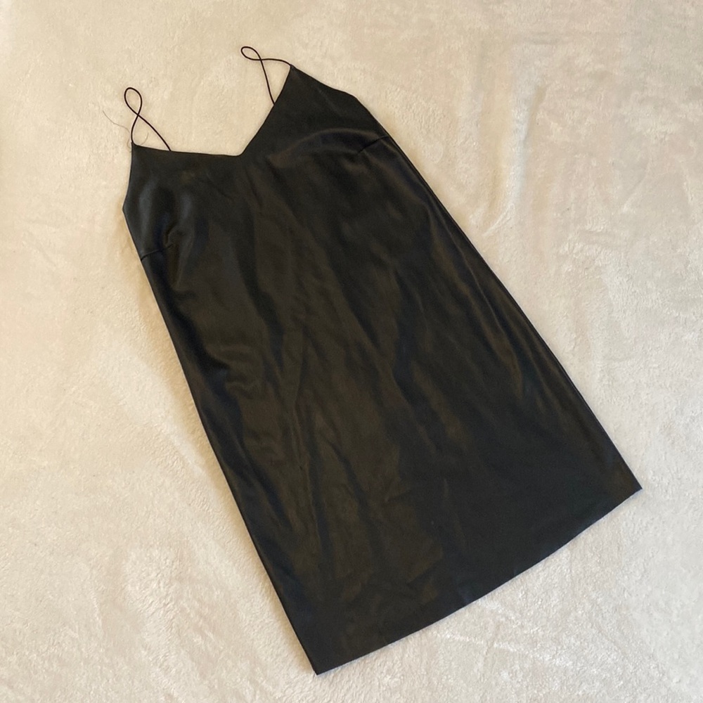 Faux Leather Slip Dress
